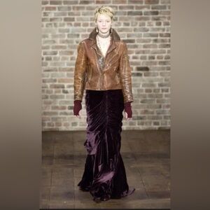 Ralph Lauren Purple Label Velvet Skirt 2003 Fall Runway Vintage | Purple Size 10